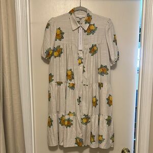 Cream Puff Sleeve Mini Sundress